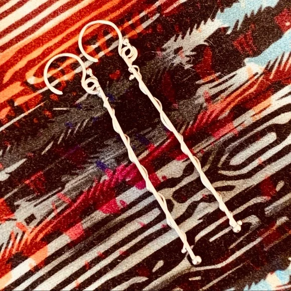 DONATED!  Sterling Silver Bar Earrings - Picture 7 of 16